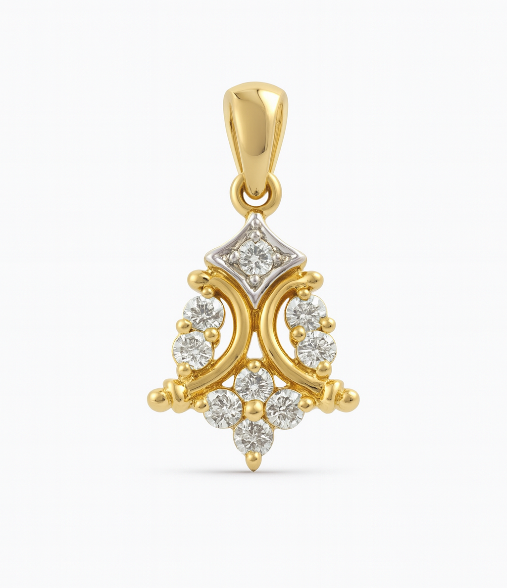 Beautiful 18 Kt Gold  Natural Diamond Pendant